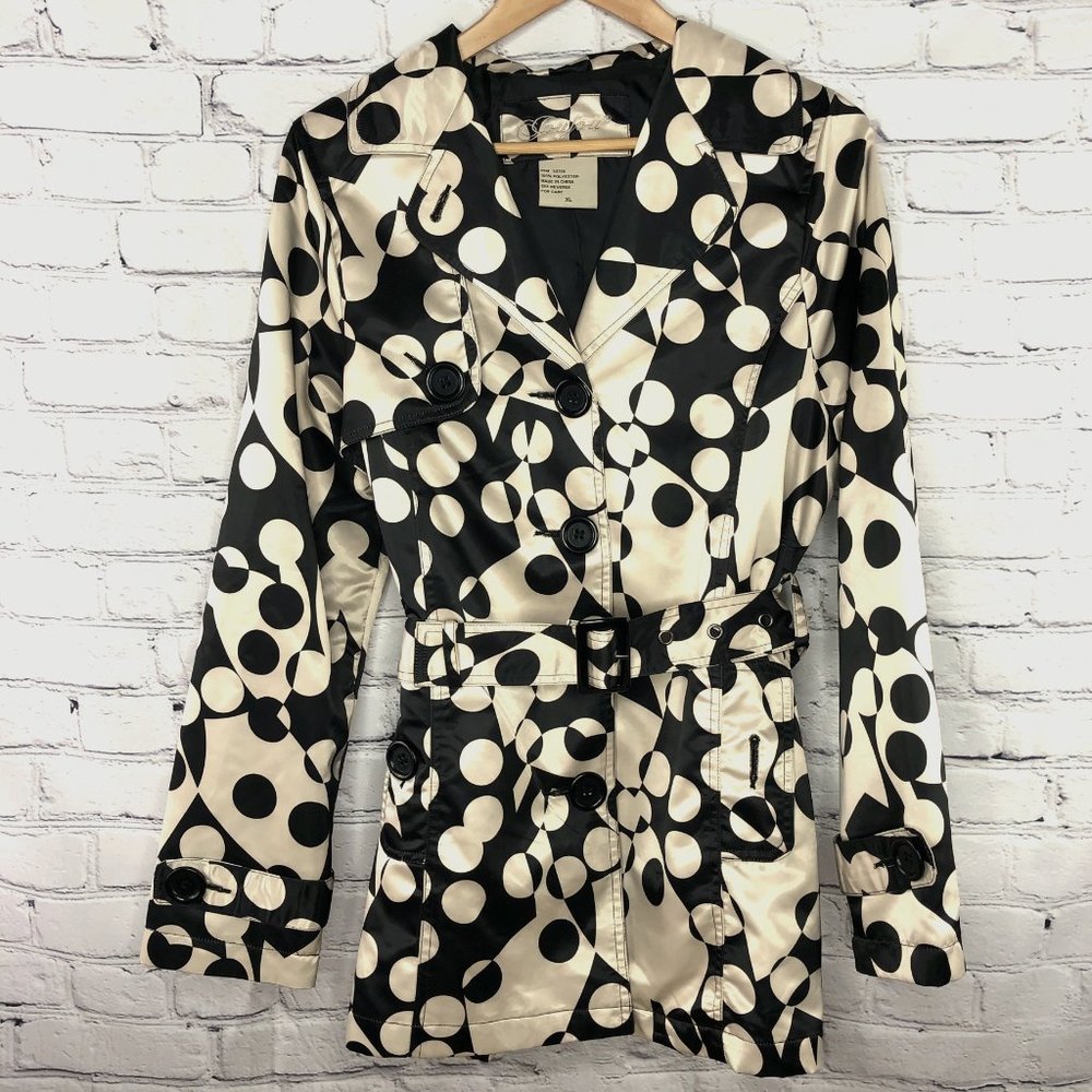 Jou Jou black/cream circle print belted jacket